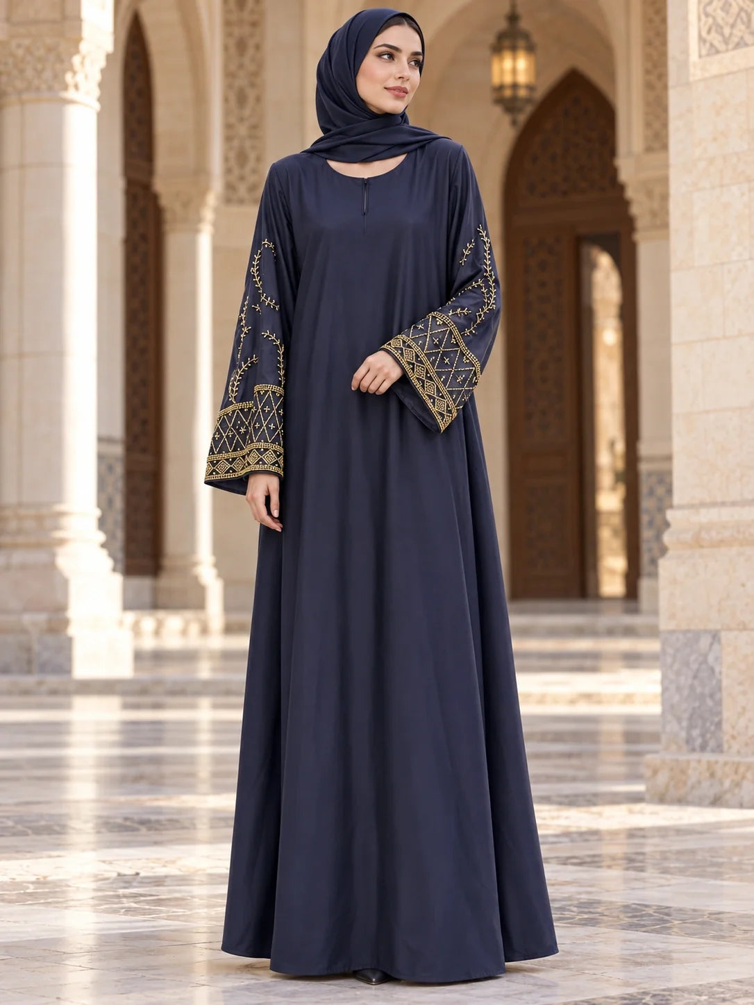 Anaam Abaya in Navy
