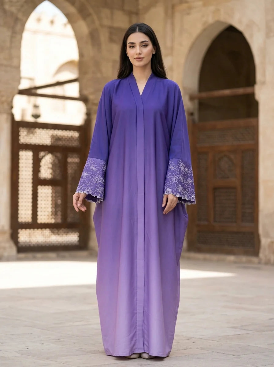 Laraib Embroidered Abaya - Warm Taupe