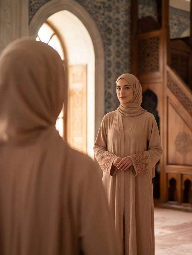 Sabr Abaya - neckline detail