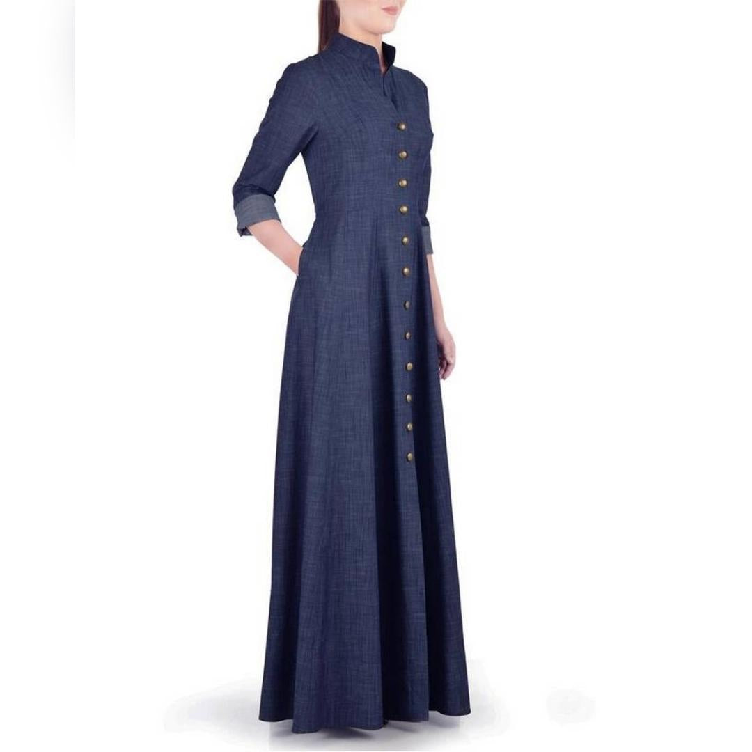 FashionSense Navy Blue Summer Maxi Style Jilbab Denim Abaya – Hurry Up Shop Now