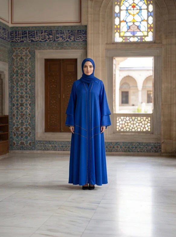 Alishba Abaya - front view, full length modest abaya