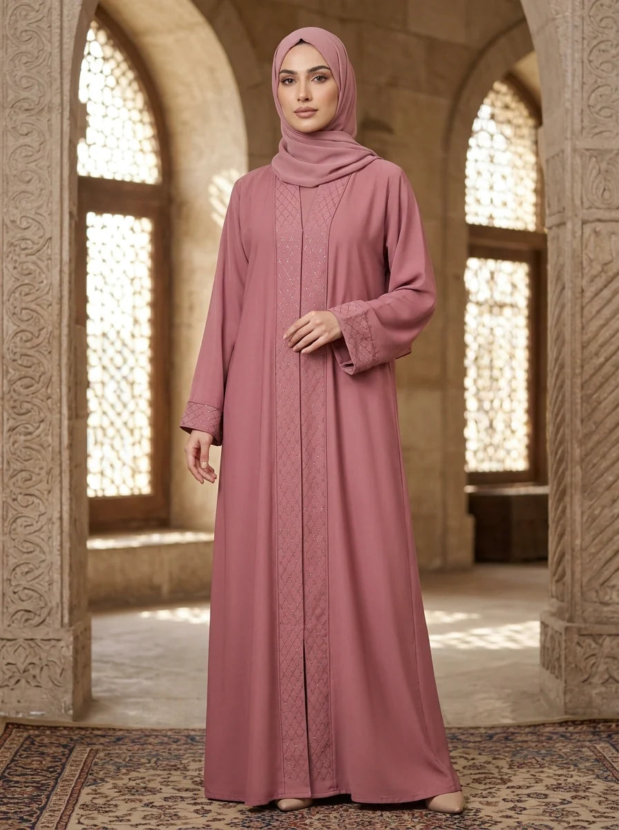Amber Abaya - Dusty Rose