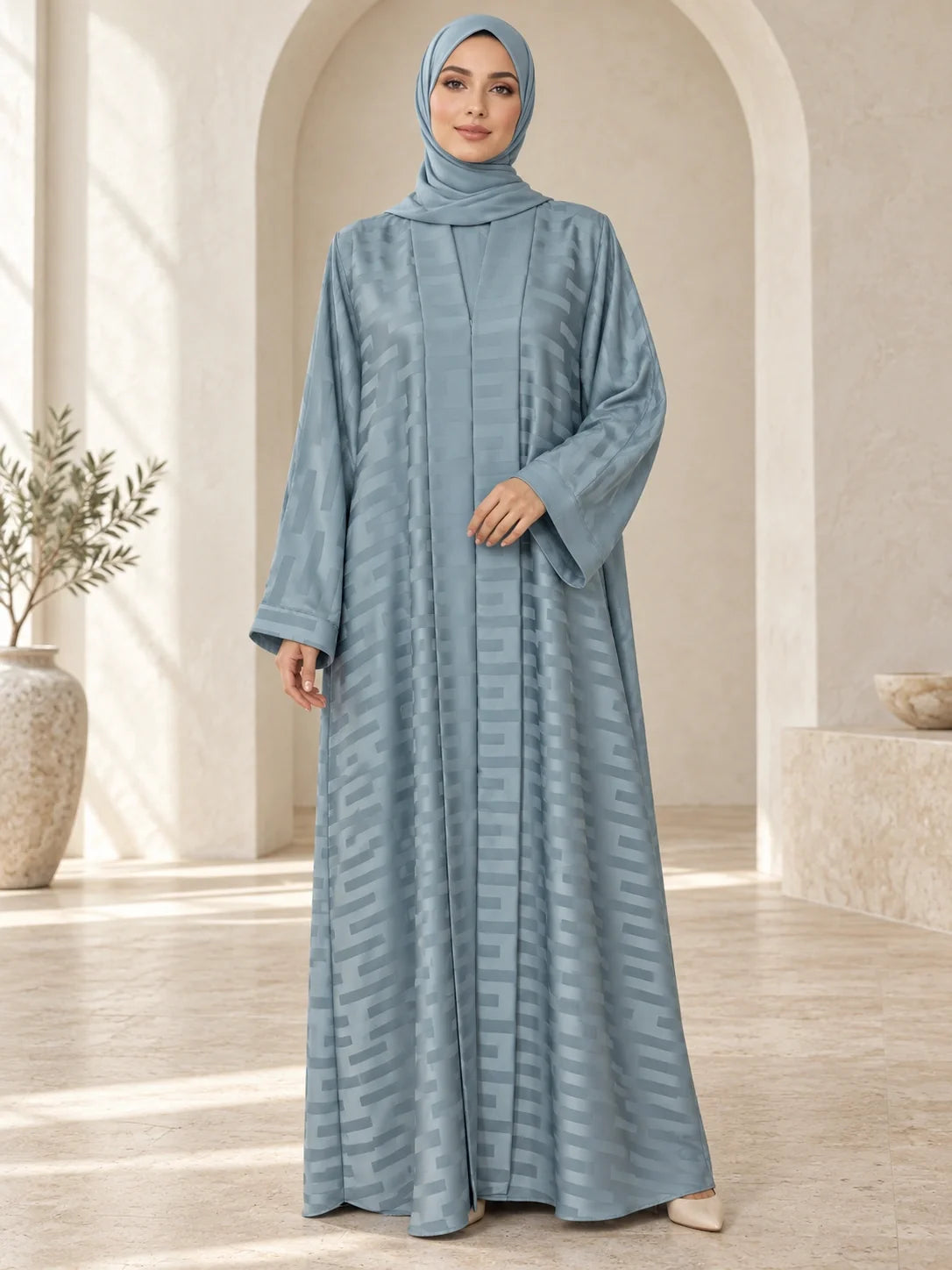 Anjum Abaya in Powder Blue