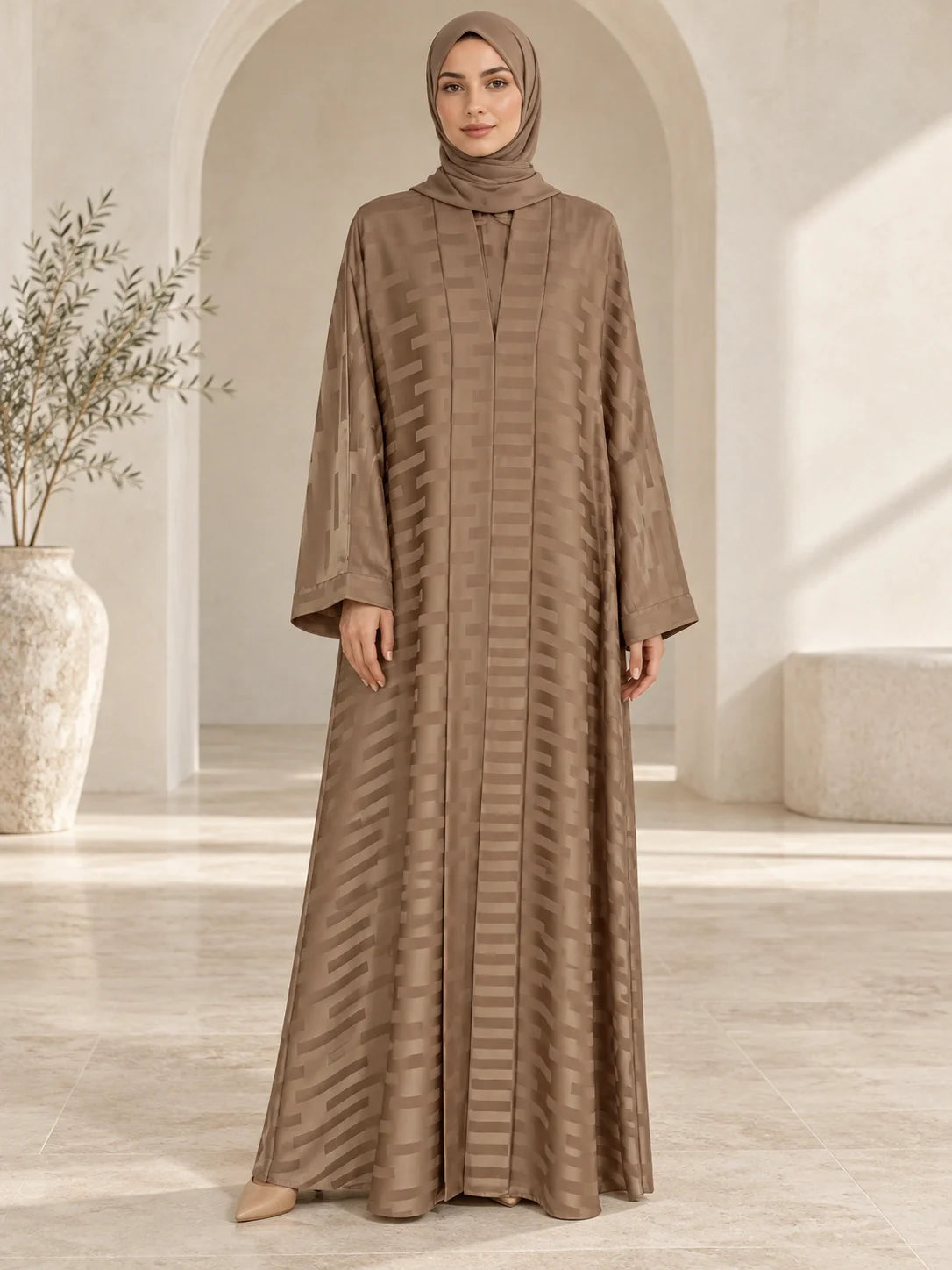 Anjum Abaya in Mocha