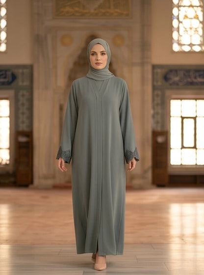 Ayra Abaya - front view, full length modest abaya