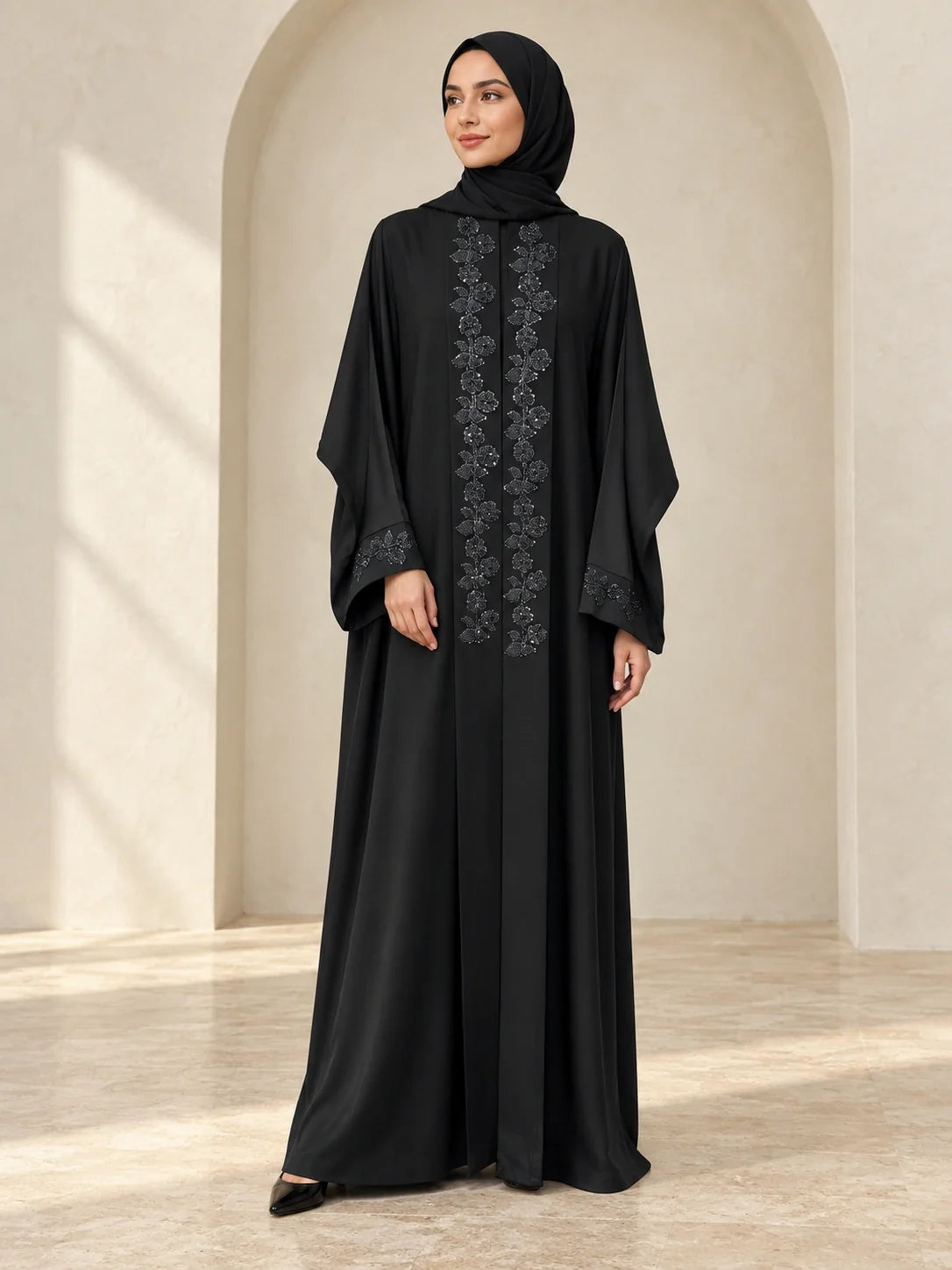 Gulafsha Abaya in Black (alternate view)