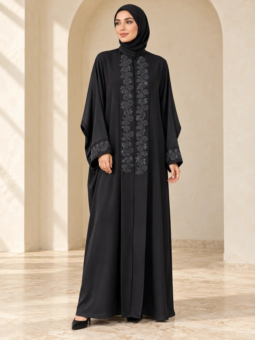 Gulafsha Abaya in Black (alternate view)