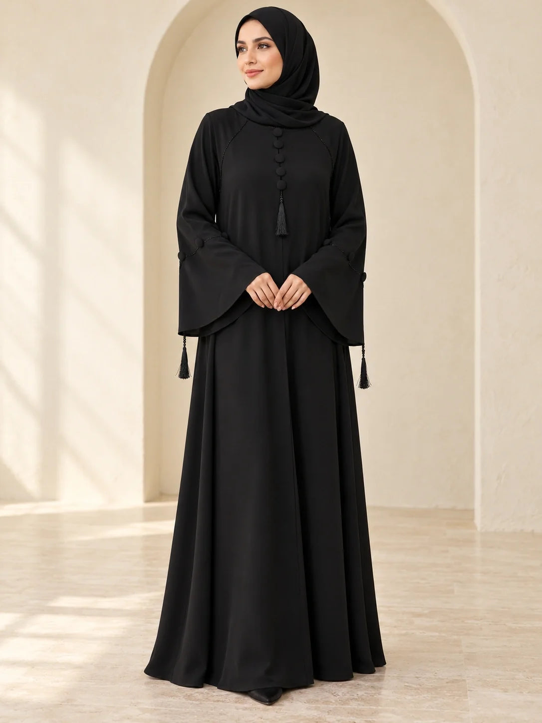Fouzia Abaya in Black