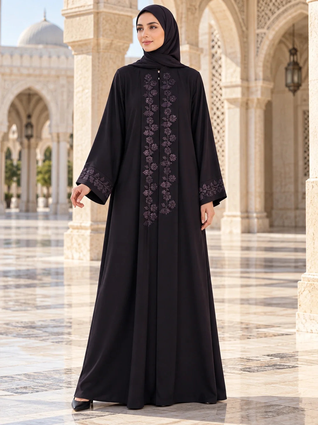 Gulafsha Abaya in Navy (alternate view)