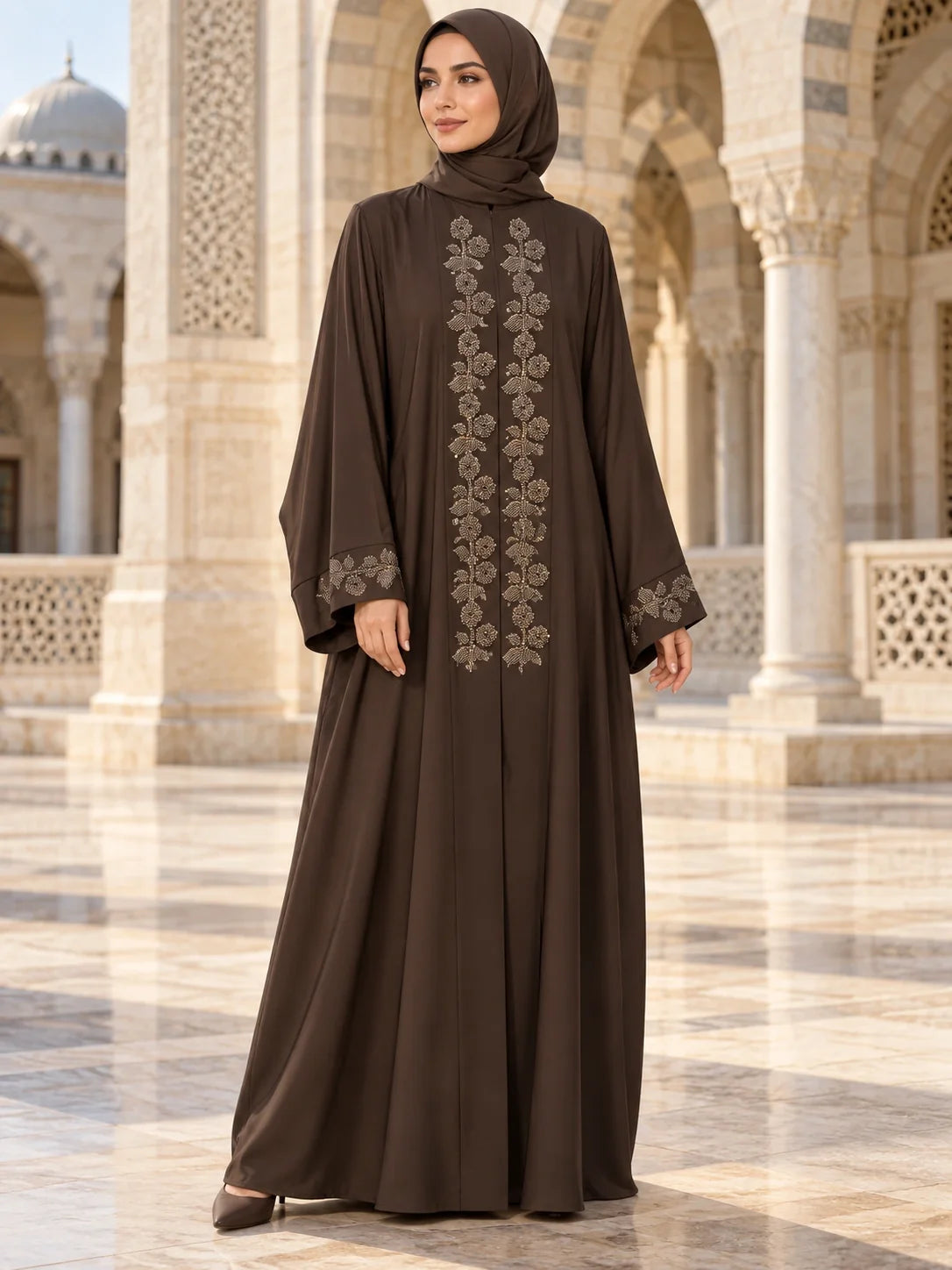 Gulafsha Abaya in Mocha