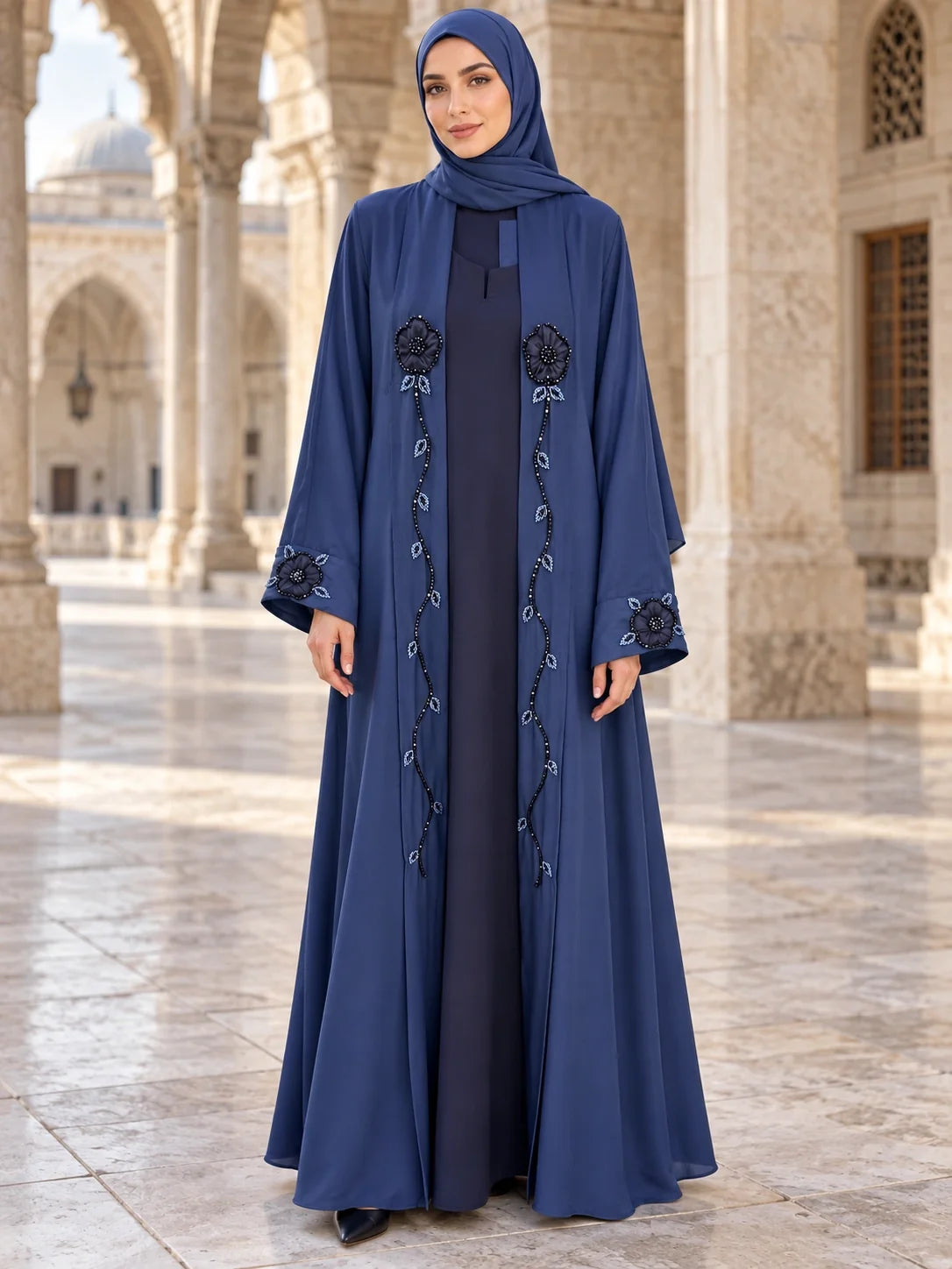 Gulbahar Abaya in Navy