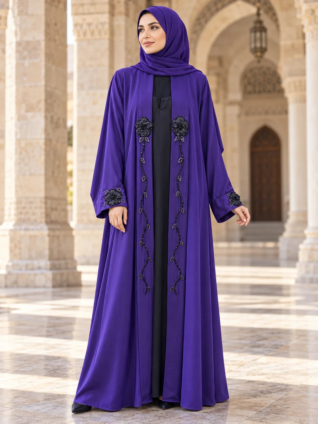 Gulbahar Abaya in Violet alternate view