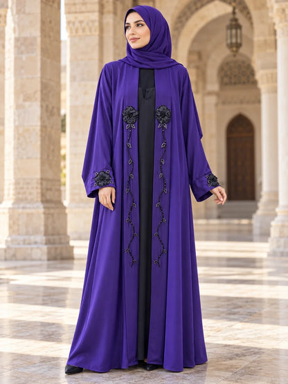 Gulbahar Abaya in Violet alternate view