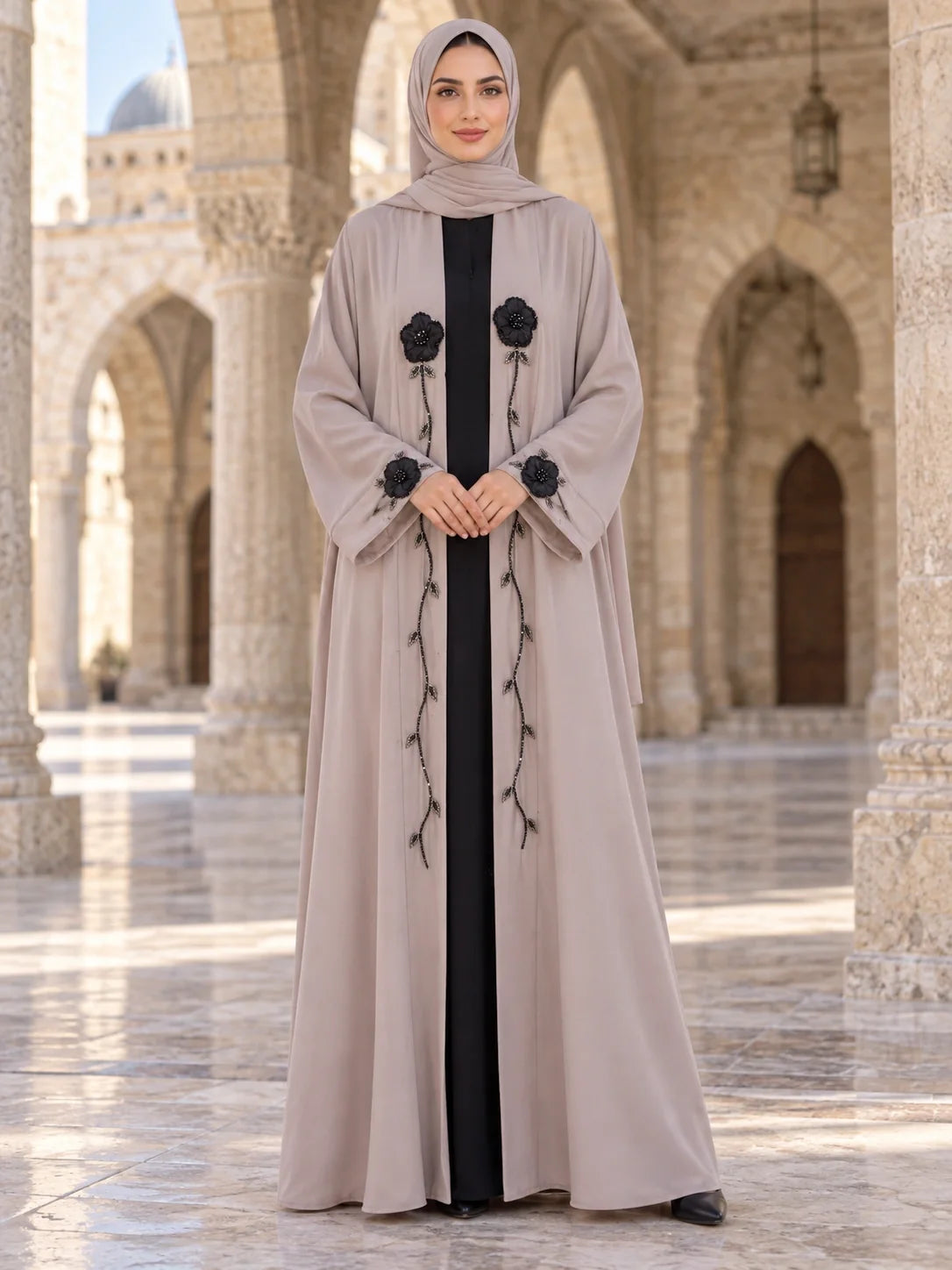 Gulbahar Abaya in Stone Taupe alternate view