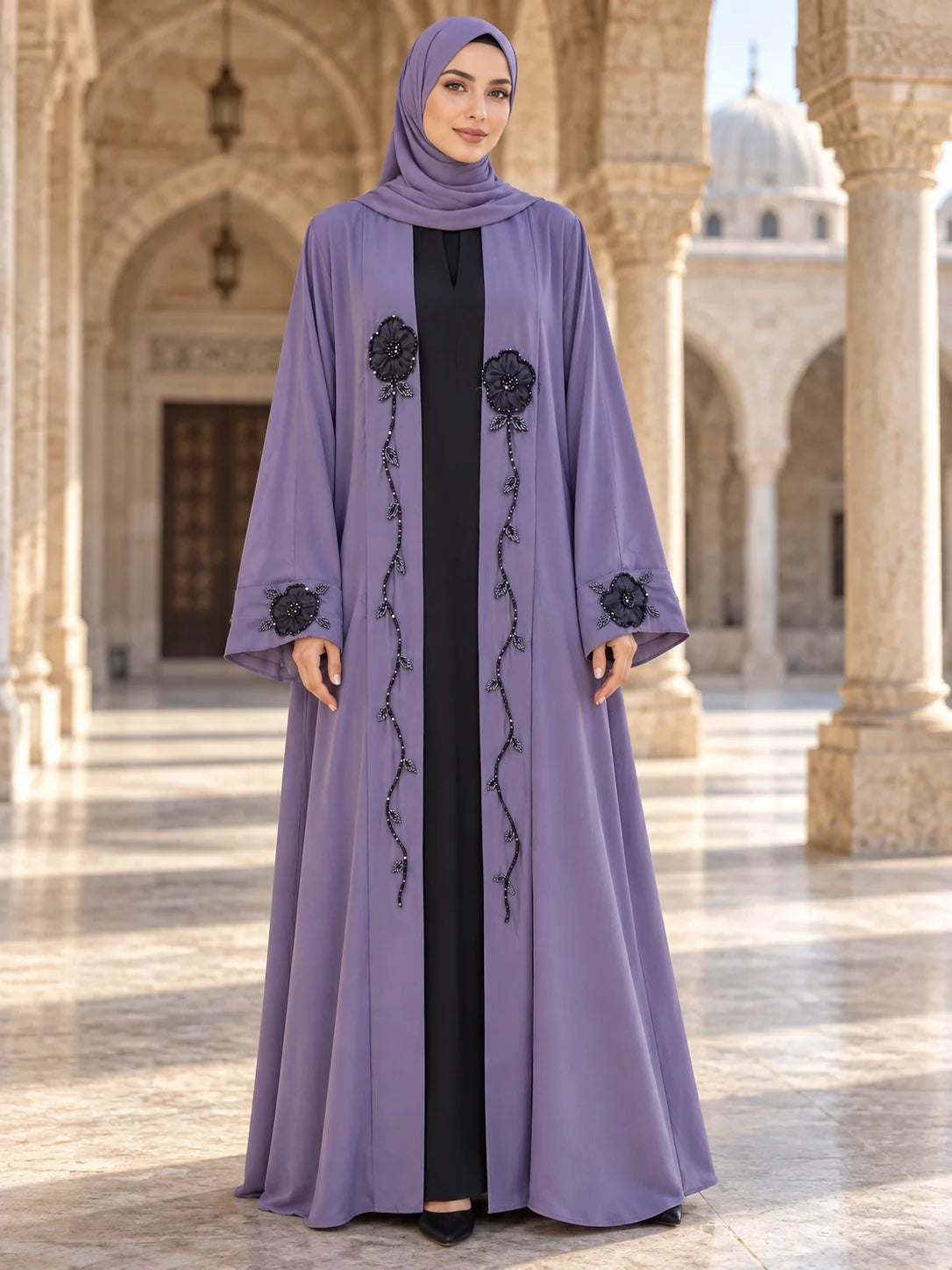 Gulbahar Abaya in Lilac
