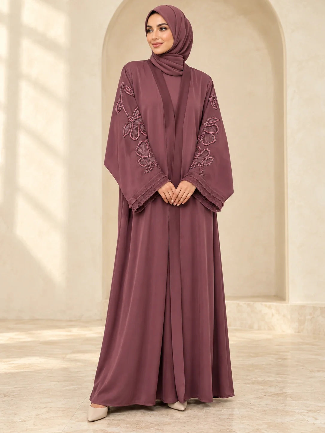 Inara Abaya in Dusty Rose