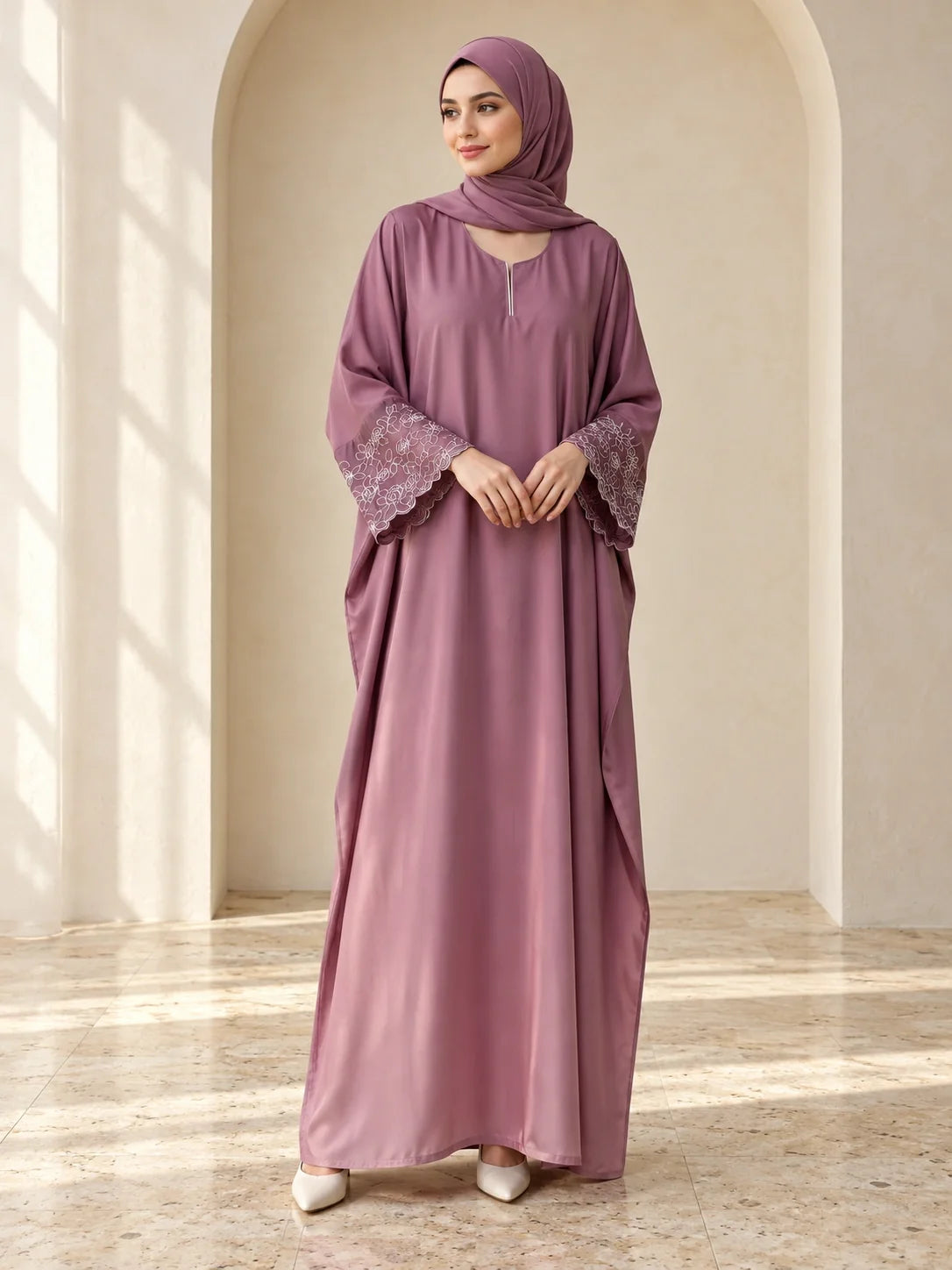 Jawahir Abaya in Mauve Ombre