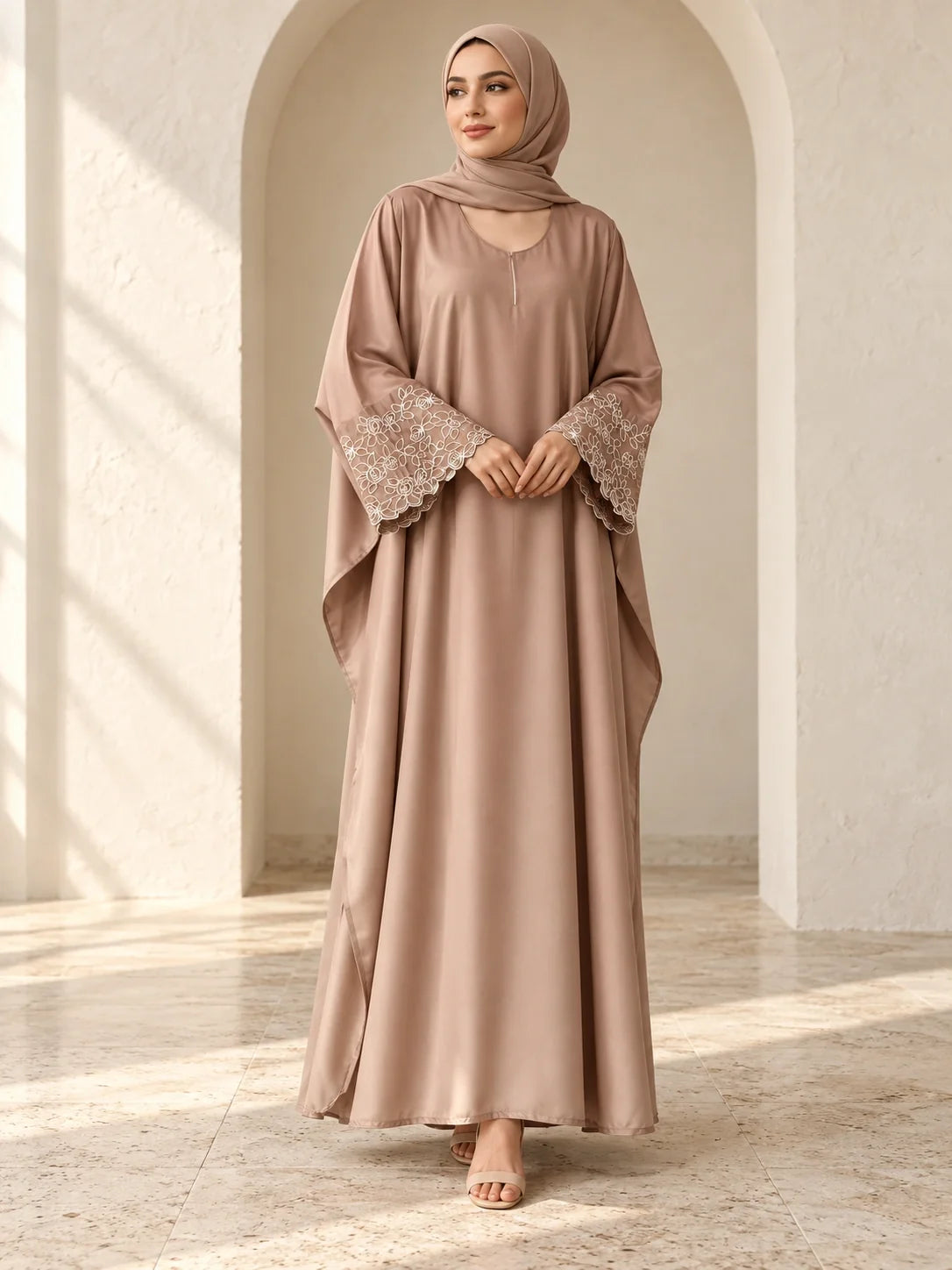 Jawahir Abaya in Mocha