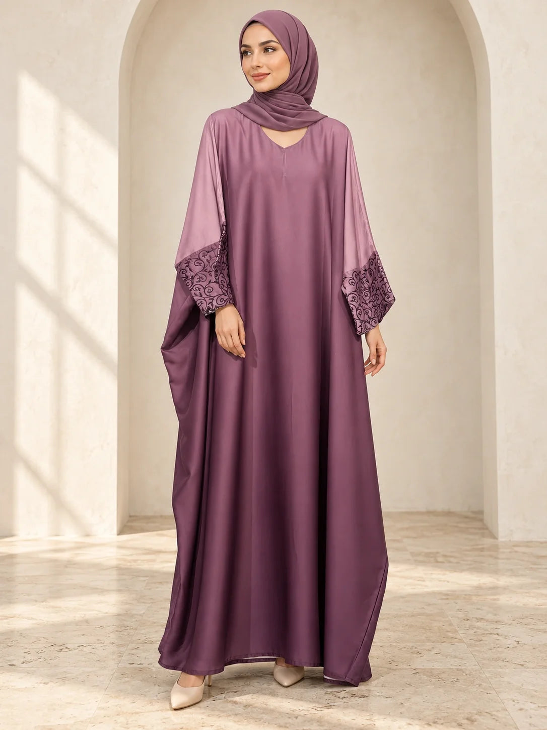 Jawahir Abaya in Mauve Ombre (alternate view)