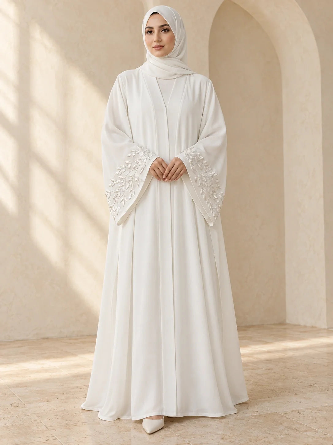 Jazba Abaya in White