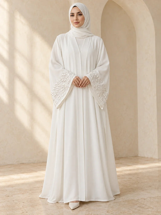 Jazba Abaya in White