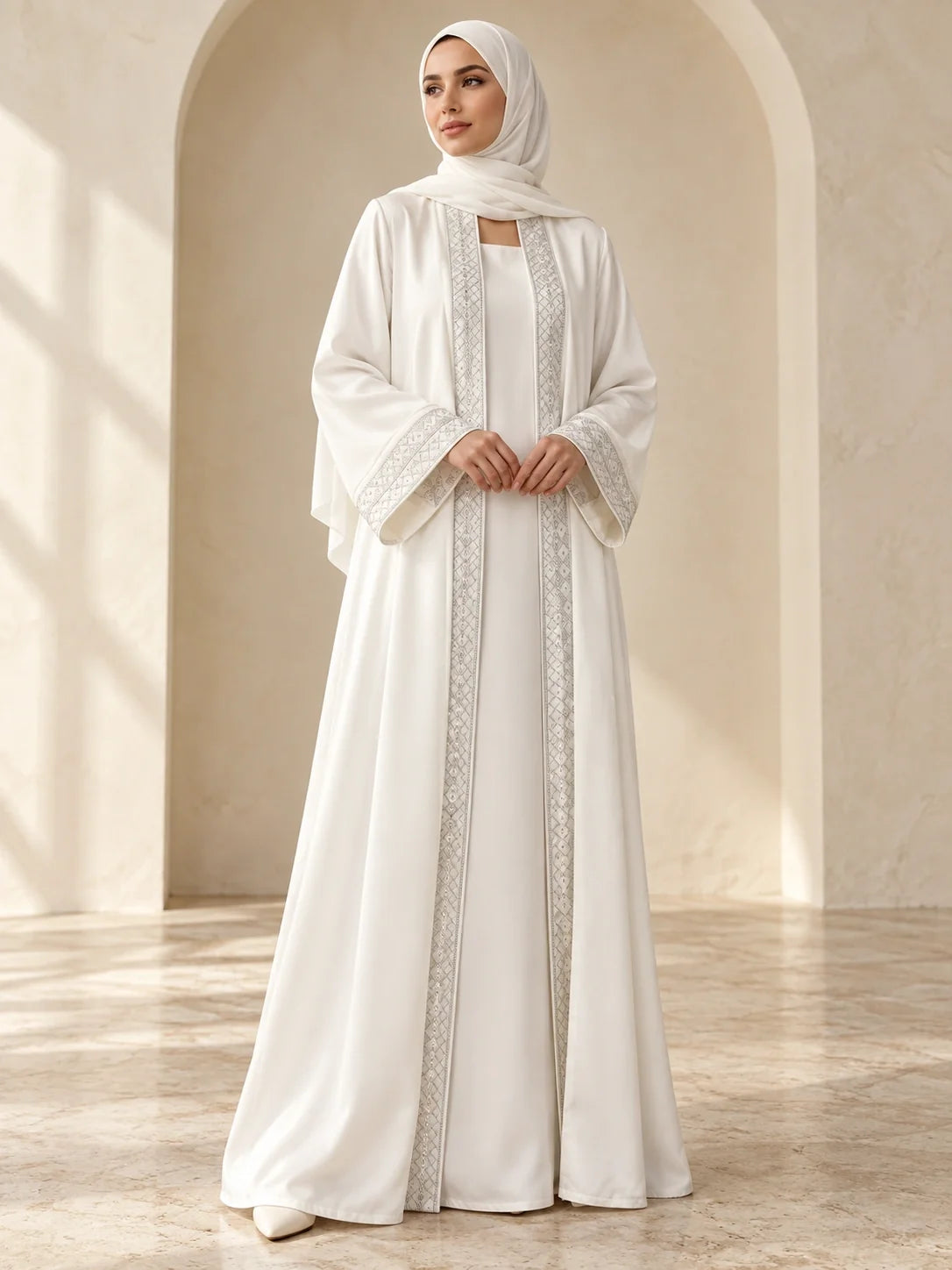 Kashmala Abaya in White