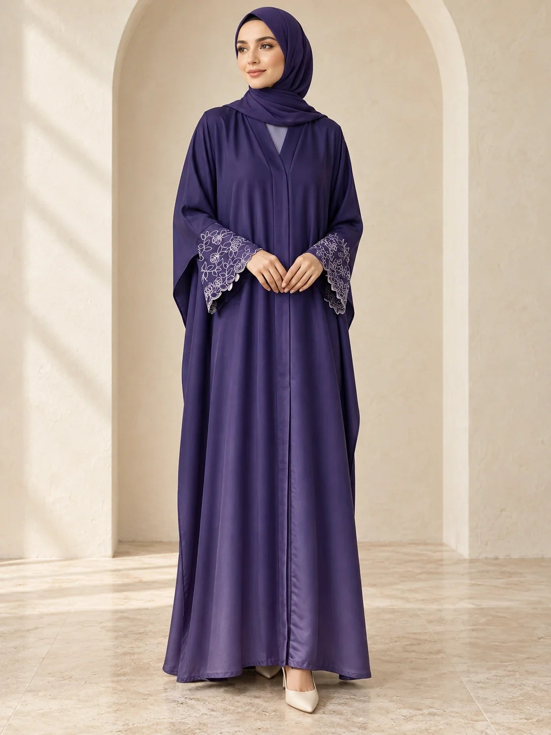 Jawahir Abaya in Indigo