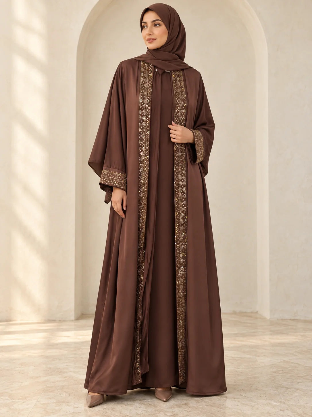 Lamisa Abaya in Brown
