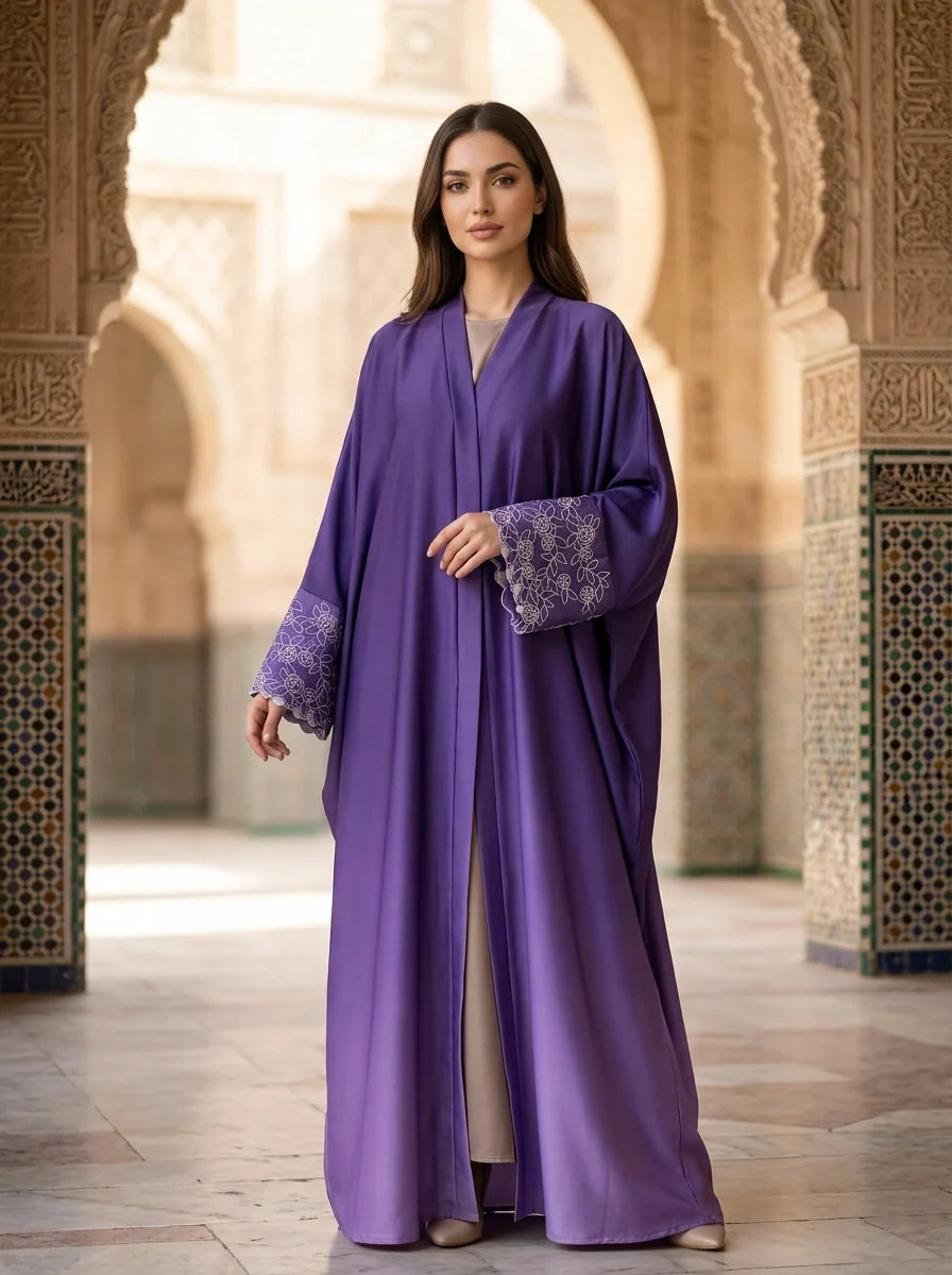 Laraib Embroidered Abaya - Soft Blush