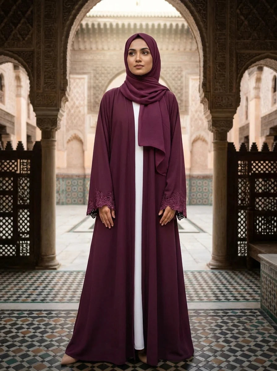 Mahjabeen Abaya - Maroon