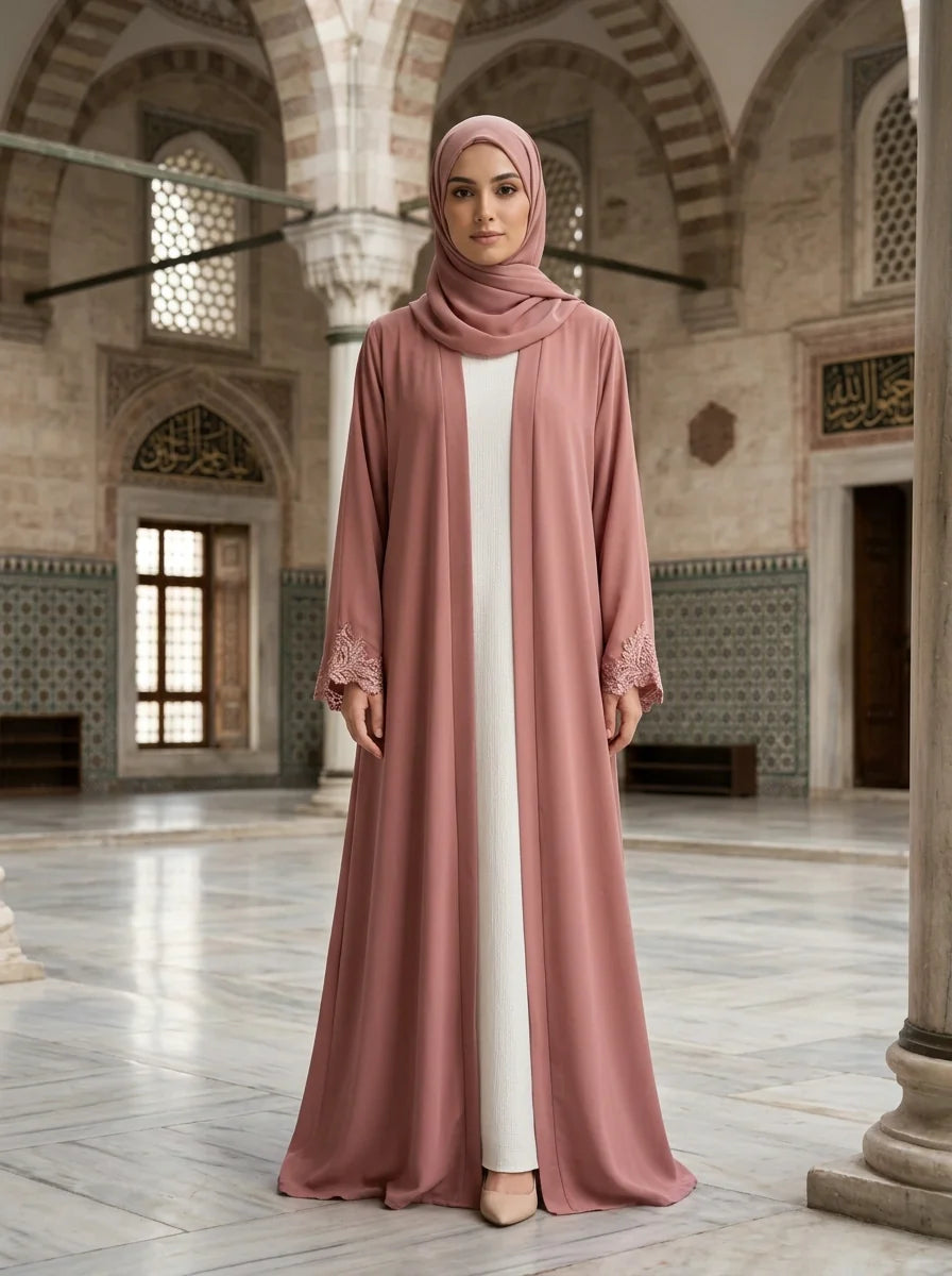 Mahjabeen Abaya - Dusty Rose