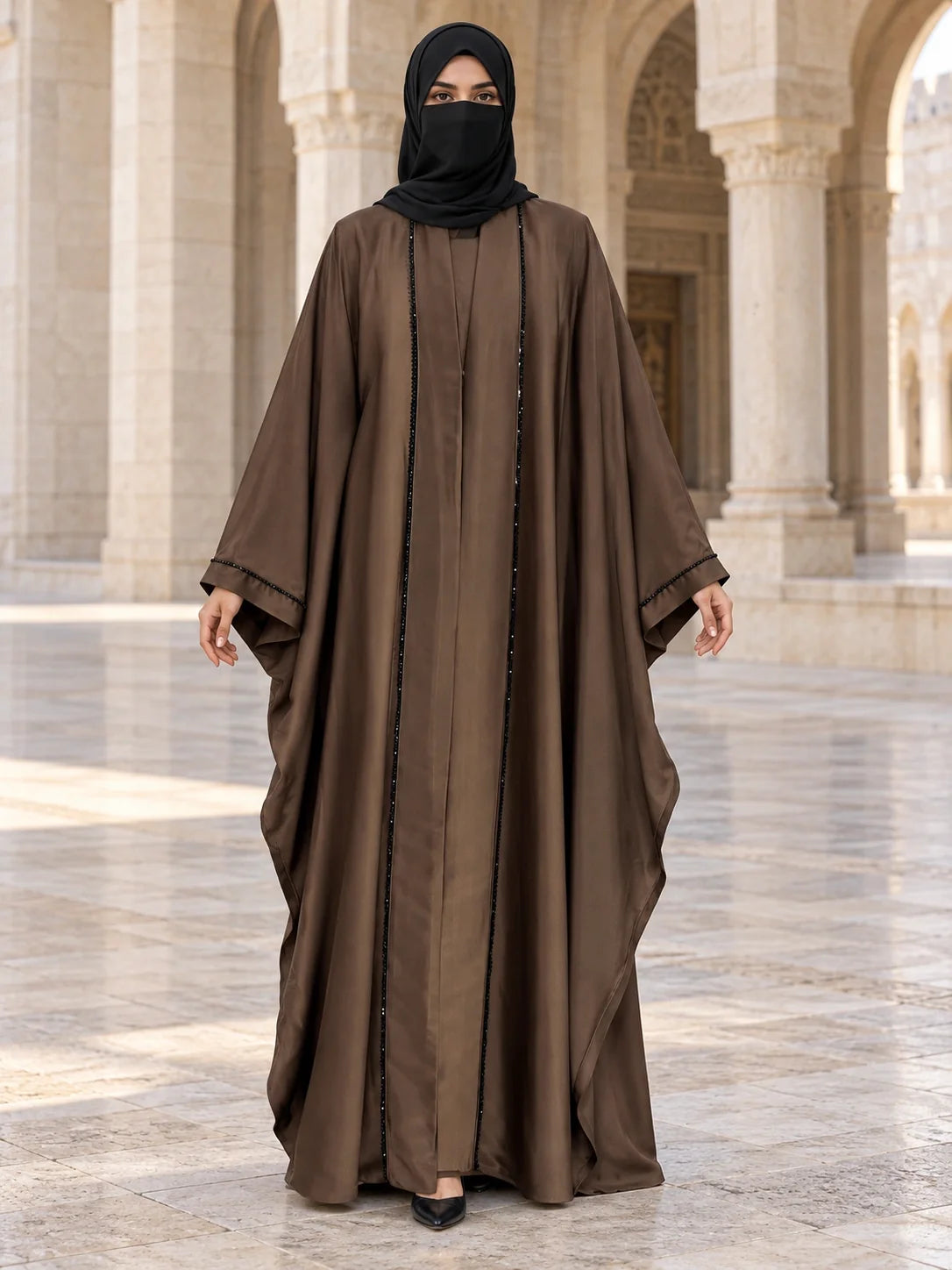 Mahlaqa Abaya in Brown