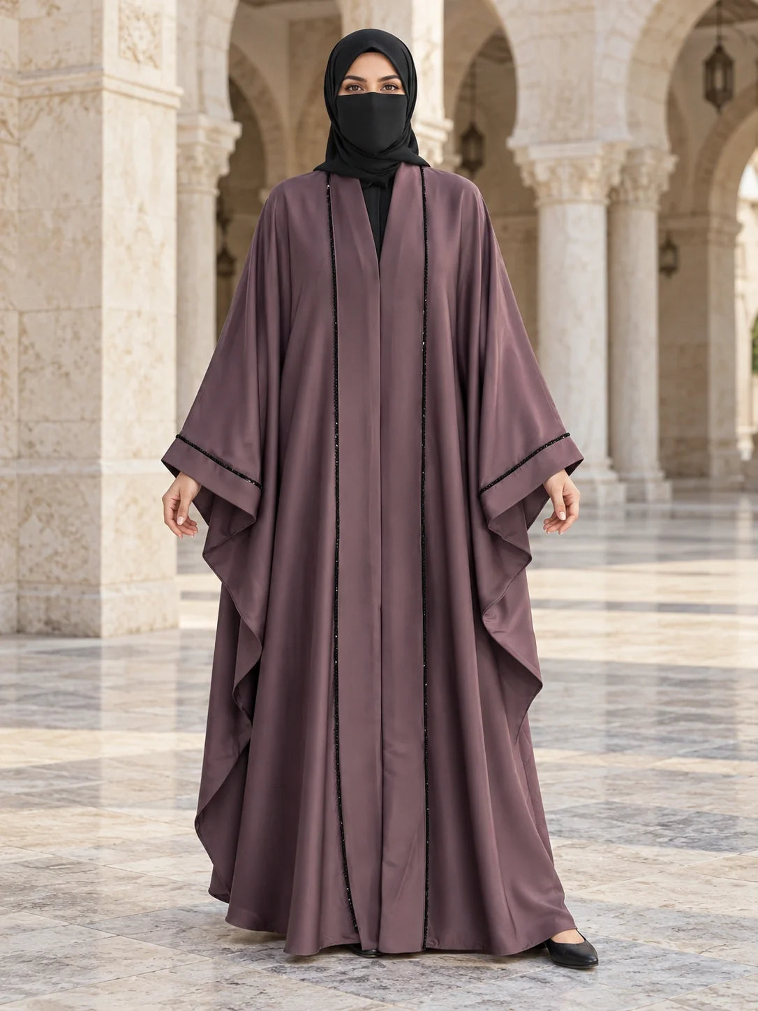 Mahlaqa Abaya in Mauve