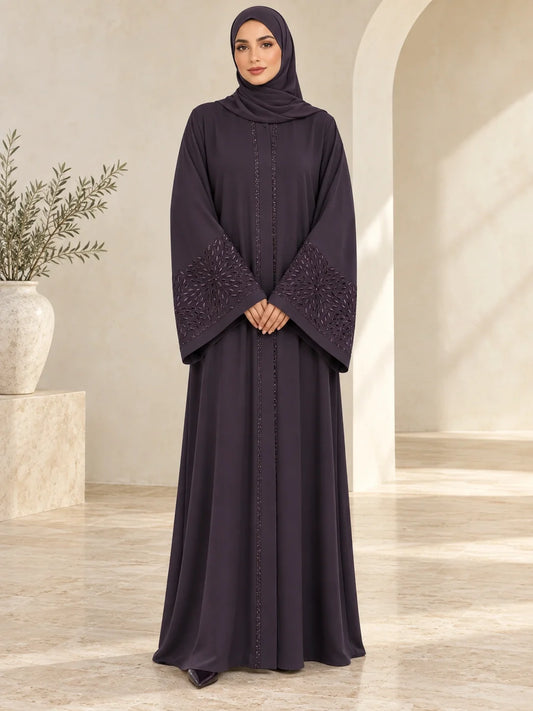 Mahnaz Abaya in Aubergine