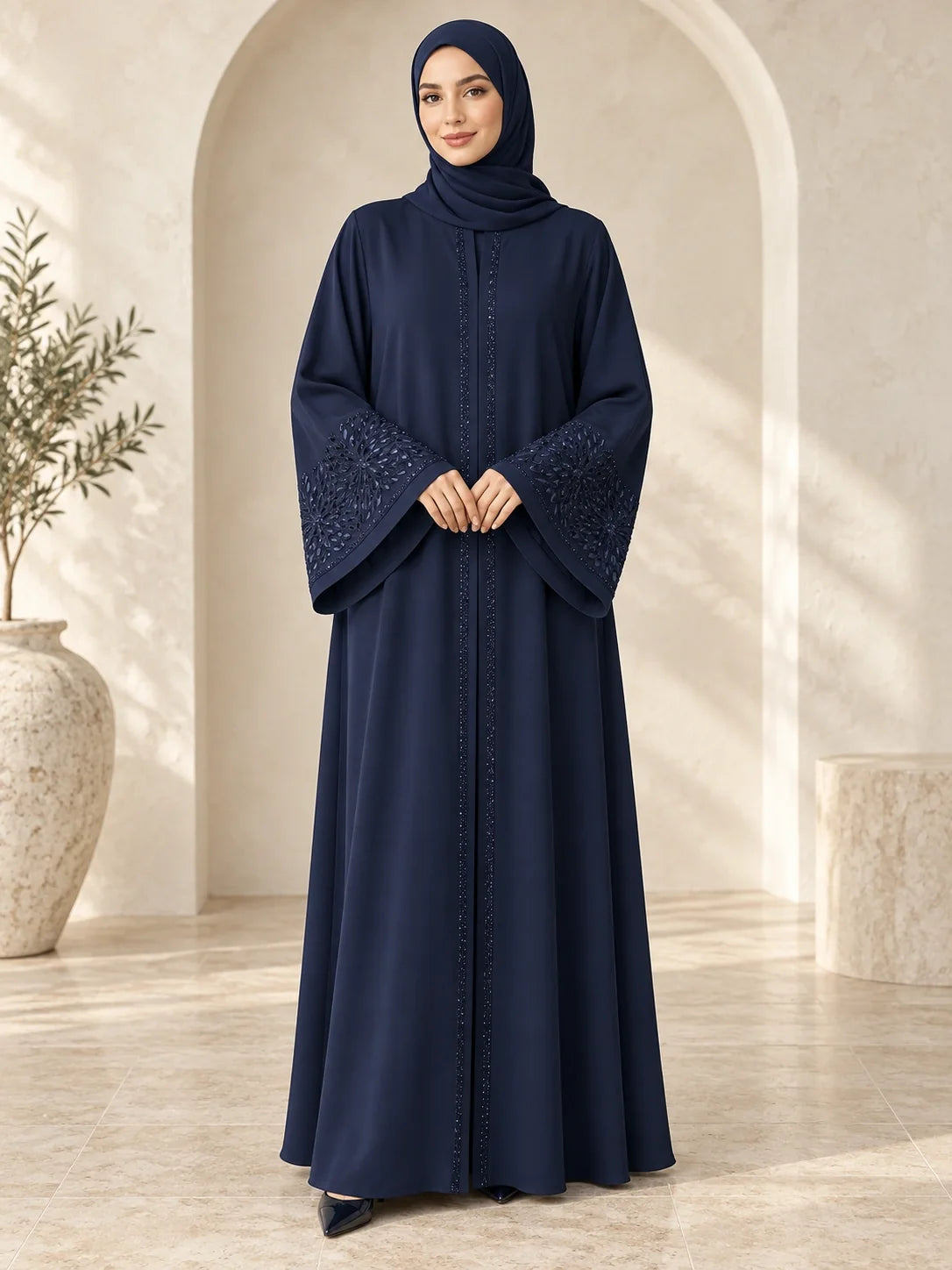 Mahnaz Abaya in Navy