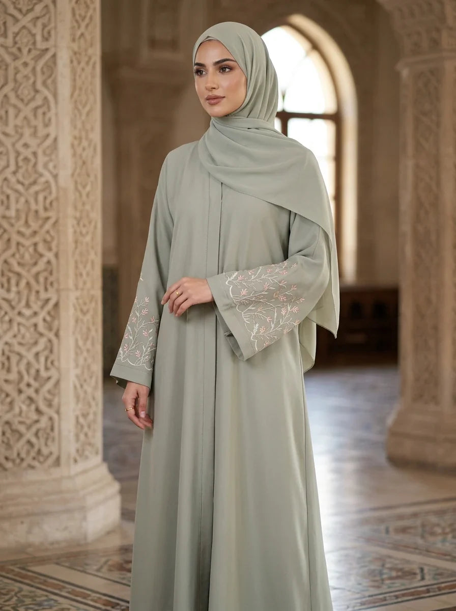 Marziya Abaya - Soft Sage Green