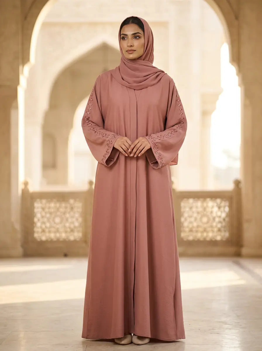 Meherbano Abaya - Dusty Rose / Mauve Pink