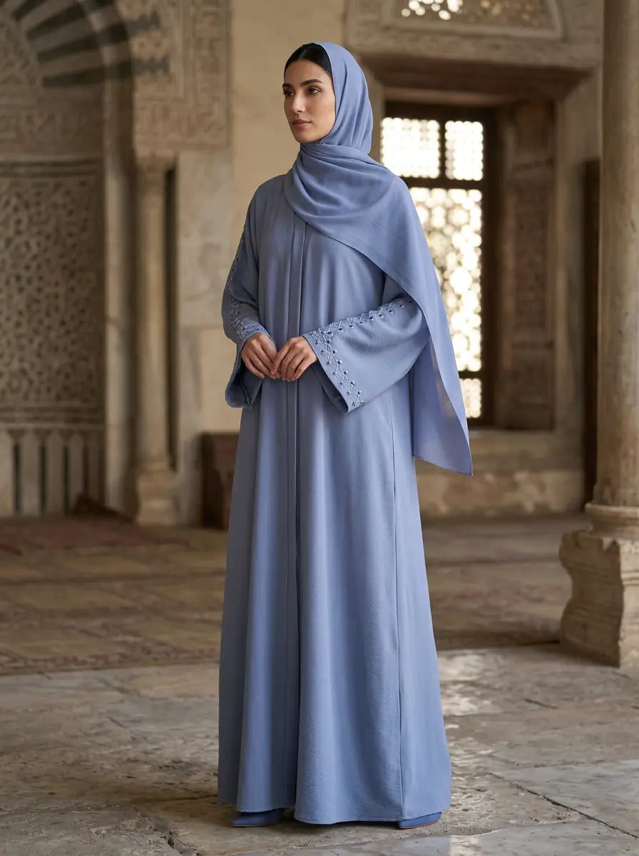 Meherbano Abaya - Soft Periwinkle / Powder Blue