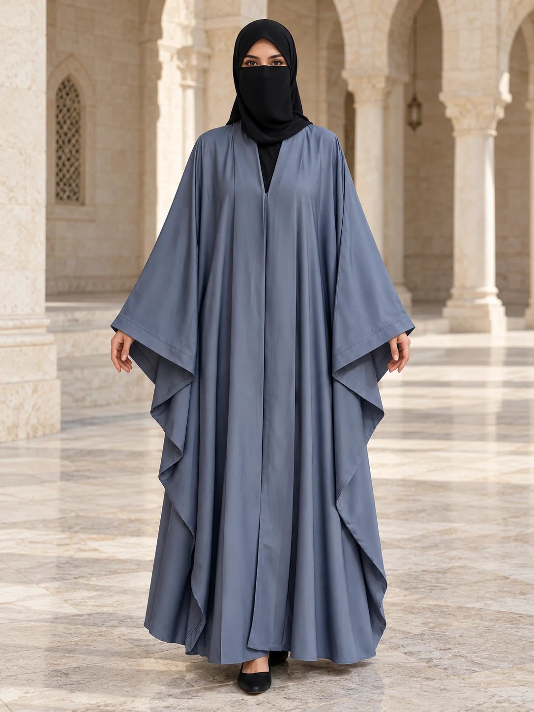 Naheed Abaya in Blue Grey