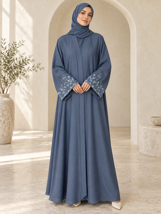 Naila Abaya in Denim Blue
