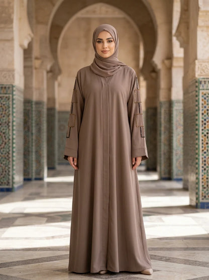 Nazneen Abaya - Burgundy / Maroon