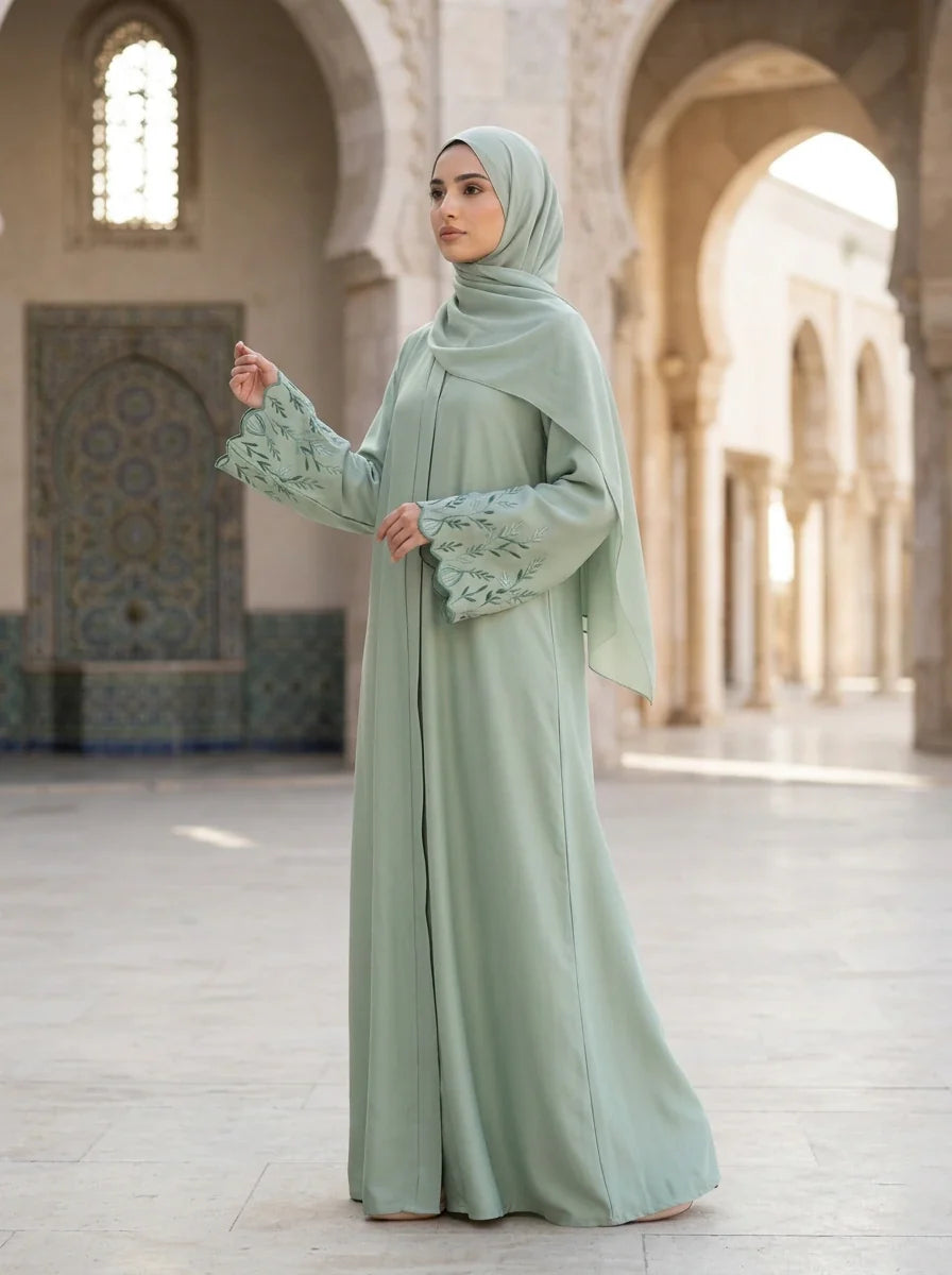 Noor Abaya - Sage Green