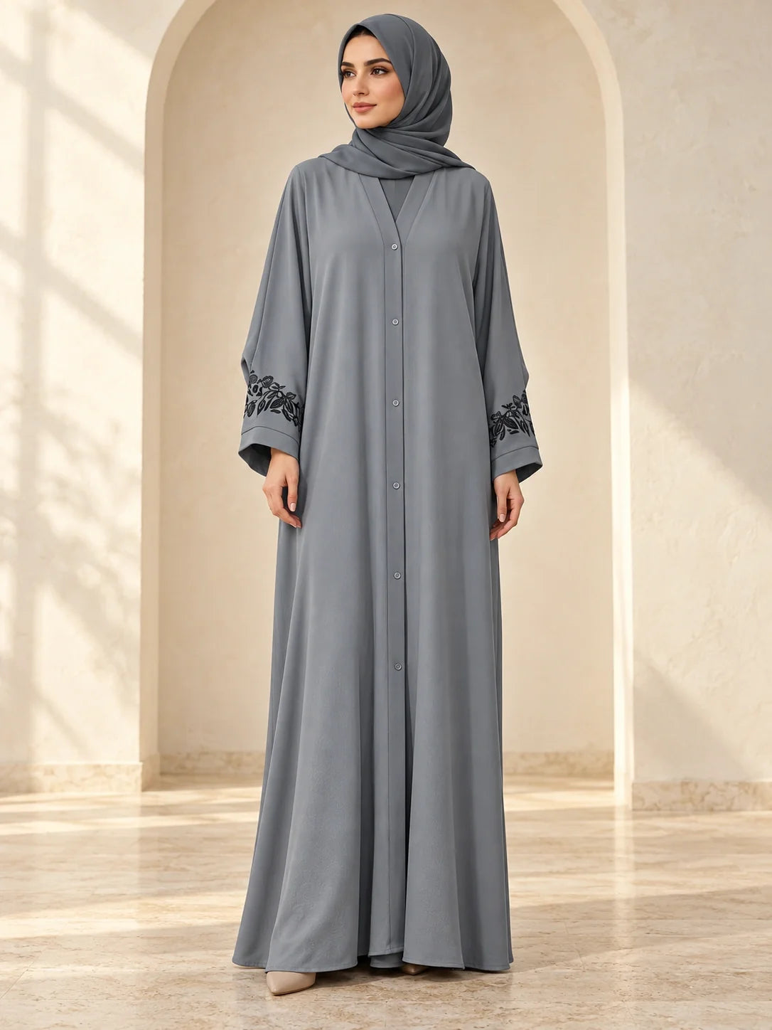 Orooj Abaya in Grey