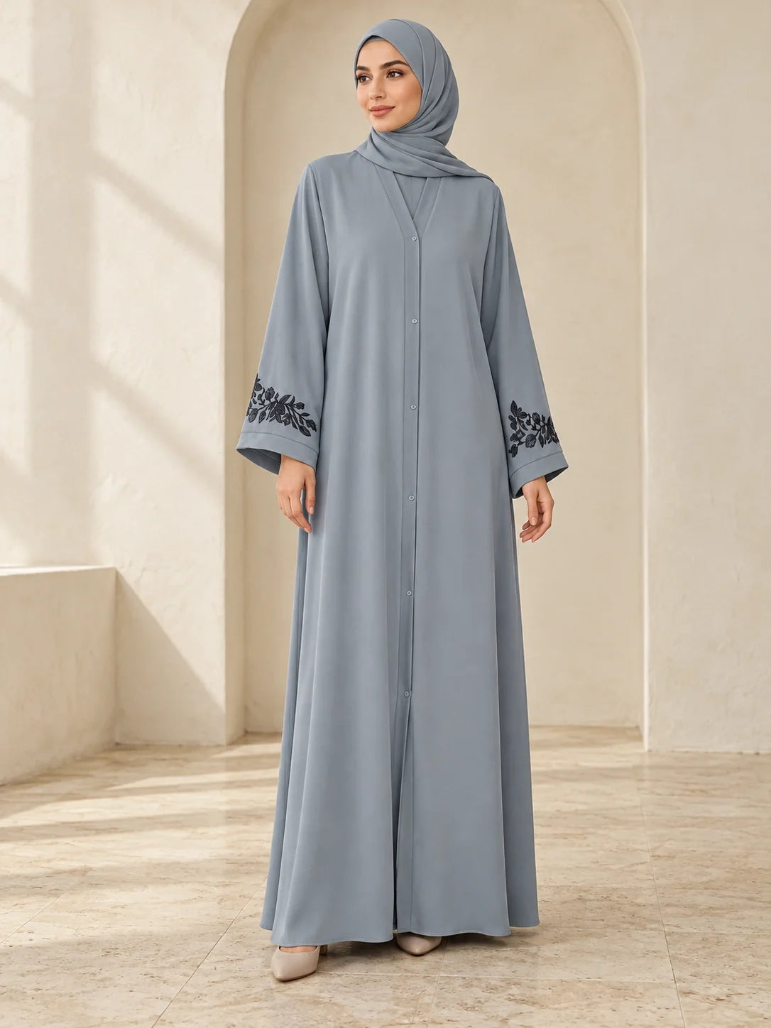 Orooj Abaya in Powder Blue