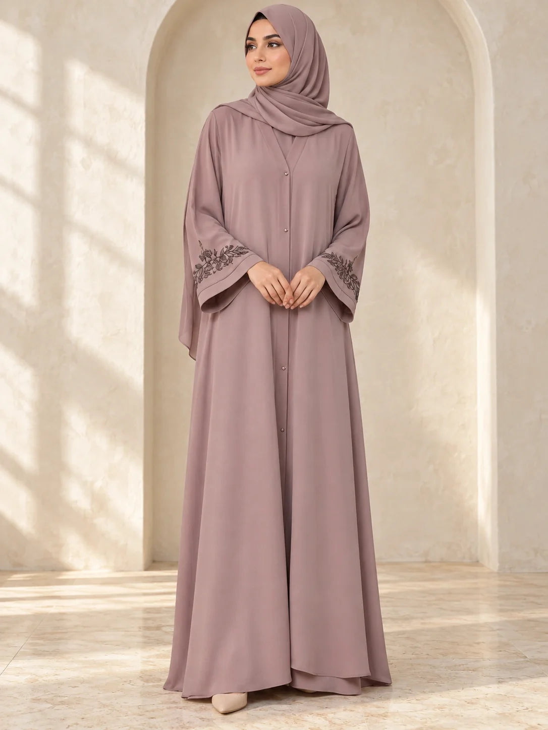 Orooj Abaya in Dusty Pink