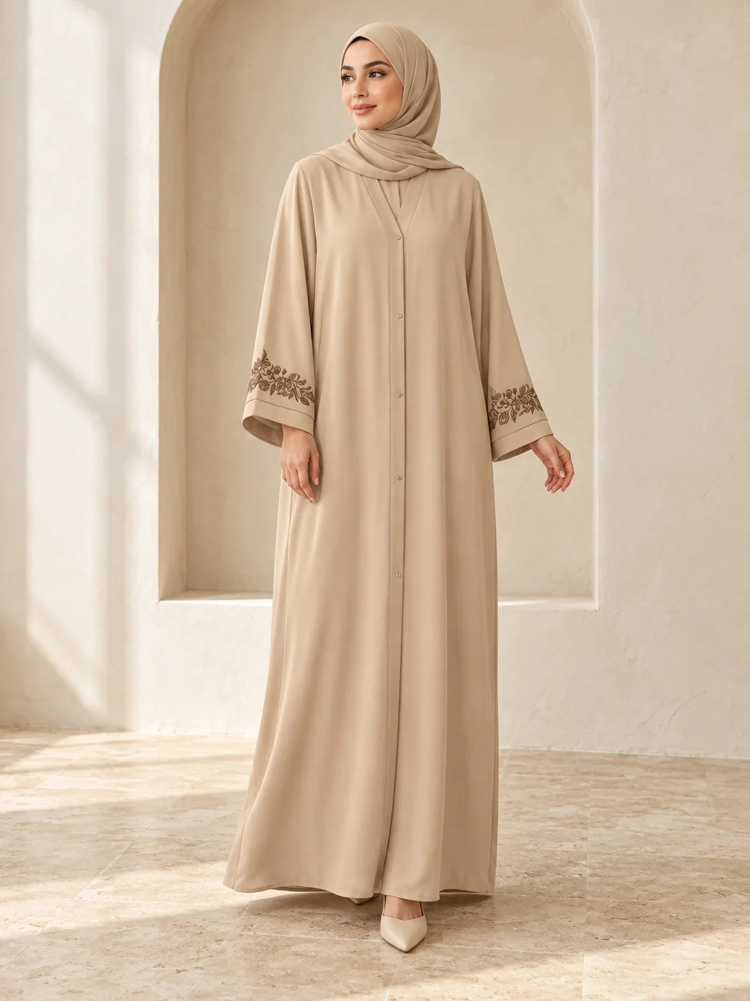 Orooj Abaya in Beige (alternate view)
