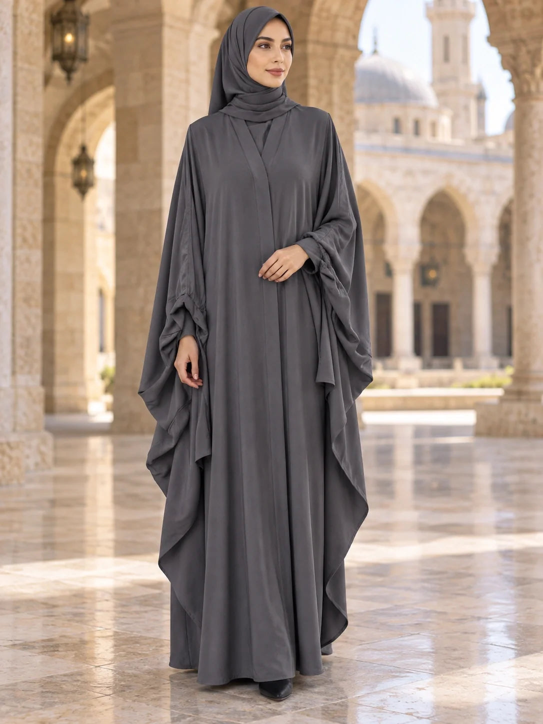 Parizaad Abaya in Charcoal