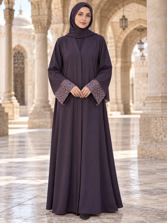 Rubab Abaya in Aubergine