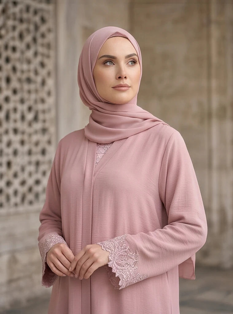 Rubina Abaya - neckline and upper bodice detail