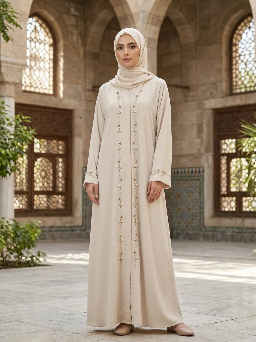 Rutaba Abaya - Ivory / Cream